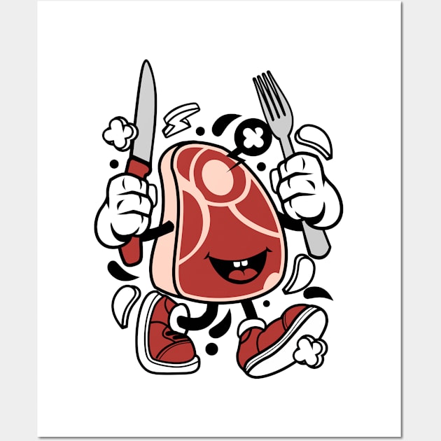 Meat Cartoon Style Wall Art by p308nx